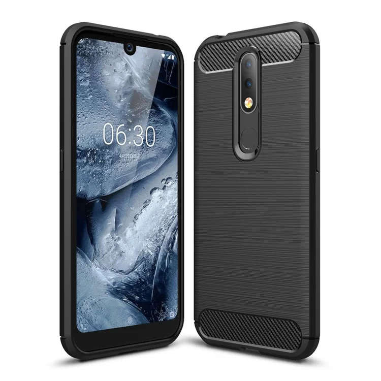 Carbon Fibre Brushed TPU Case for Nokia 4.2 - Black