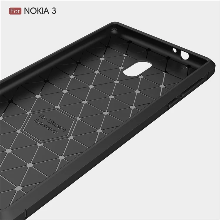 Carbon Fibre Brushed TPU Case for Nokia 3 - Black