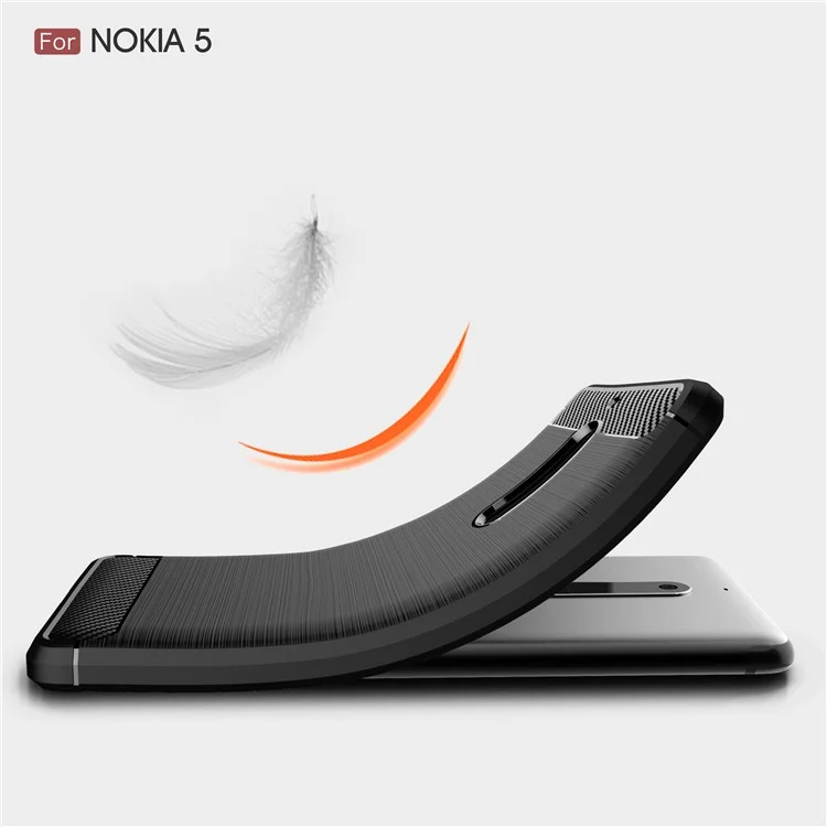 Carbon Fibre Brushed TPU Case for Nokia 5 - Black