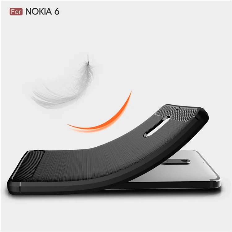 Carbon Fibre Brushed TPU Case for Nokia 6 - Black