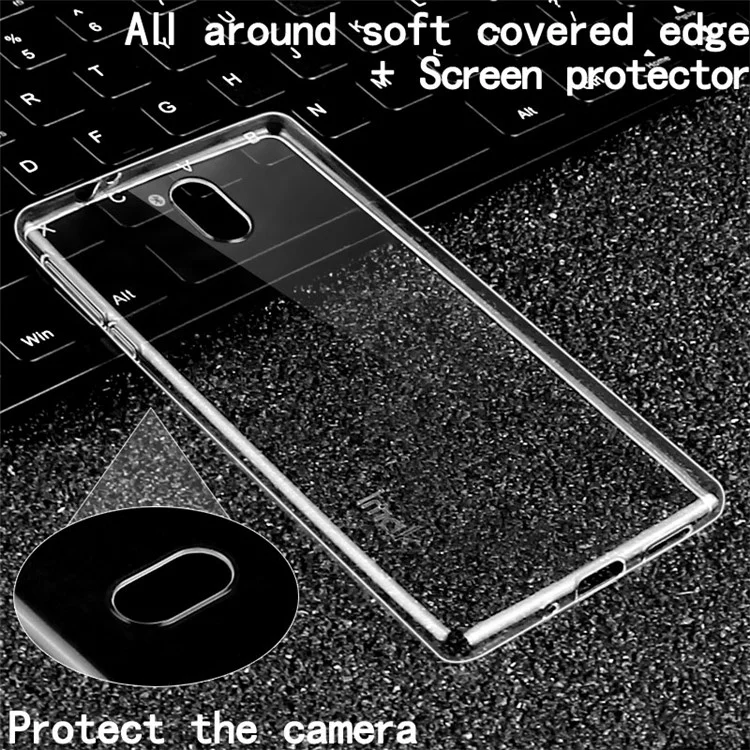 IMAK for Nokia 3 Stealth Clear Soft TPU Case Cover + Screen Protector Film