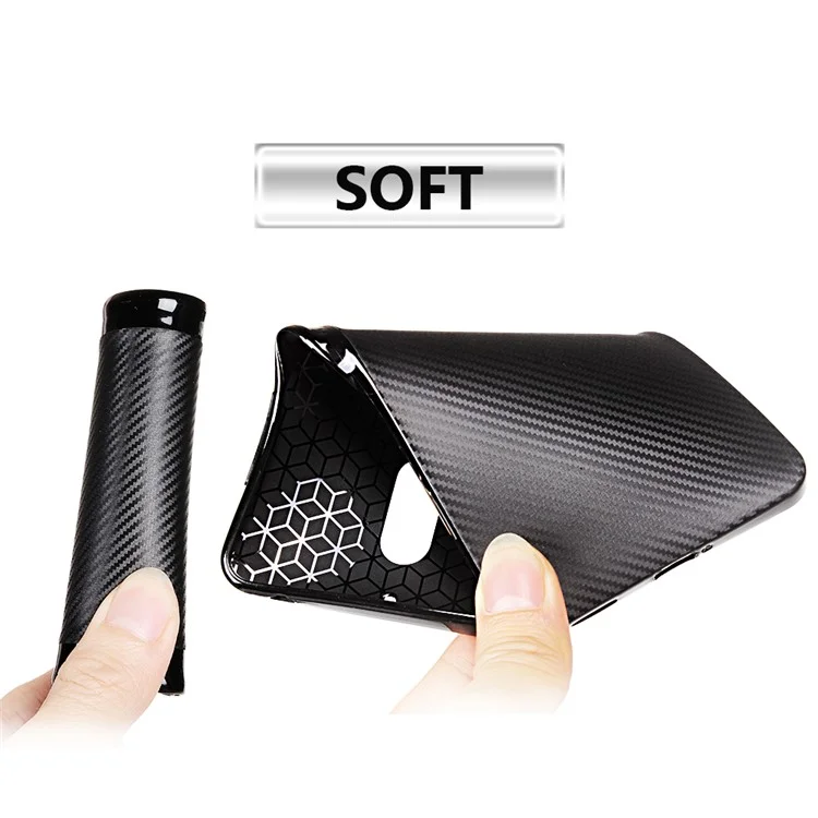 Carbon Fiber Soft TPU Protection Mobile Phone Case for Nokia 6 - Black