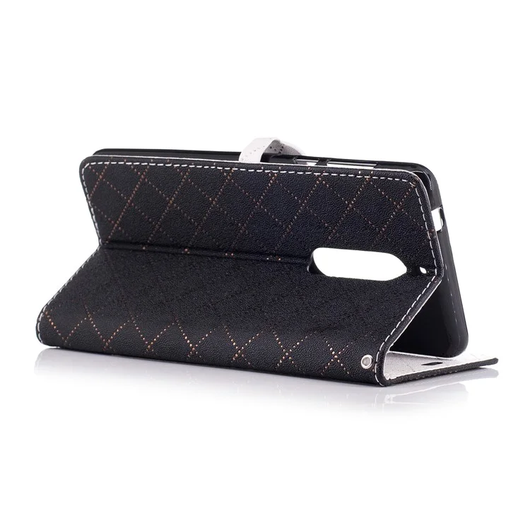 Love Heart Contrasting Color Leather Wallet Protective Case for Nokia 5 - Black