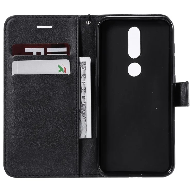 KT Leather Series-2 Wallet Leather Protection Case Para Nokia 4.2 (2019) - Preto