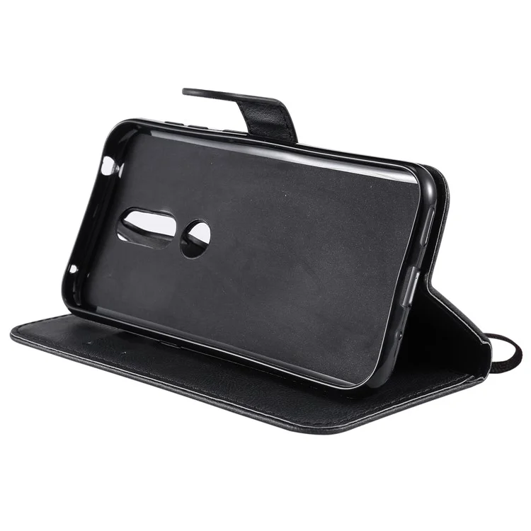 KT Leather Series-2 Wallet Leather Protection Case Para Nokia 4.2 (2019) - Preto