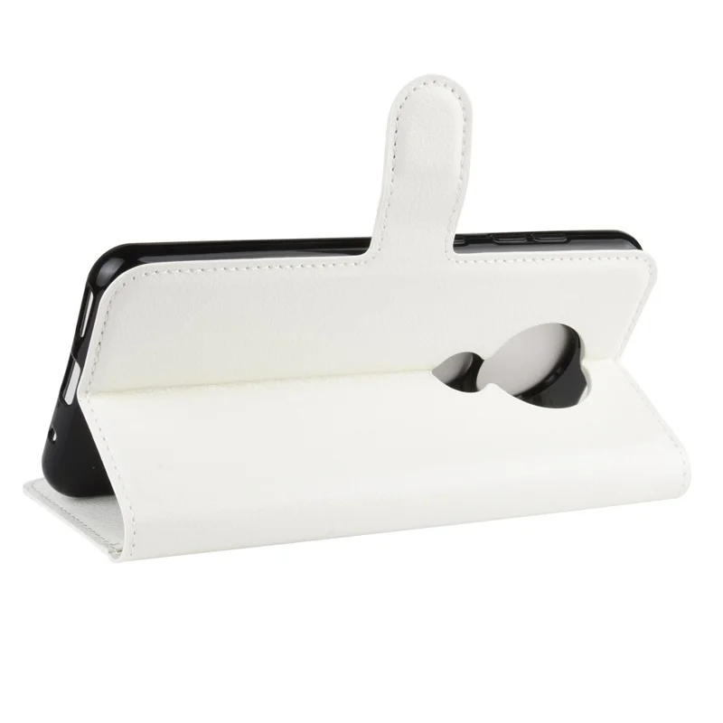 Etui portfel z podstawką z kory lizjowej na Nokia 6.2 - Biały