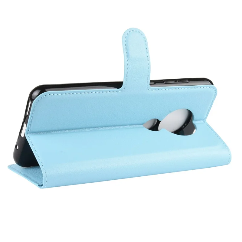 Litchi Skin Leather Wallet Stand Case for Nokia 6.2 - Baby Blue