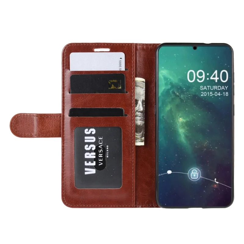 Crazy Horse Skin Wallet Leather Casing for Nokia 6.2 - Brown