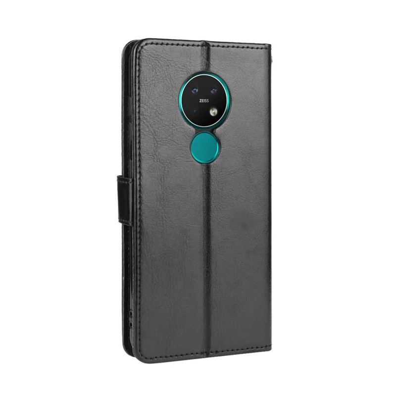 Crazy Horse Texture Wallet Leather Case Cover with Strap for Nokia 6.2 / 7.2 - Black
