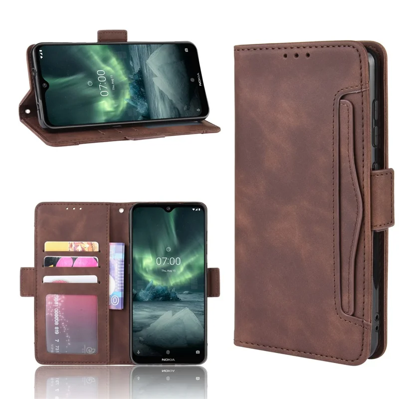 Case de Support en Cuir de Portefeuille Pour Nokia 6.2 / 7.2 - Brun
