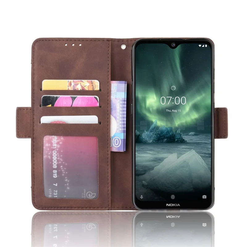 Case de Support en Cuir de Portefeuille Pour Nokia 6.2 / 7.2 - Brun