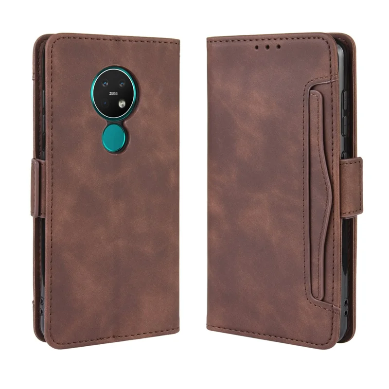 Case de Support en Cuir de Portefeuille Pour Nokia 6.2 / 7.2 - Brun