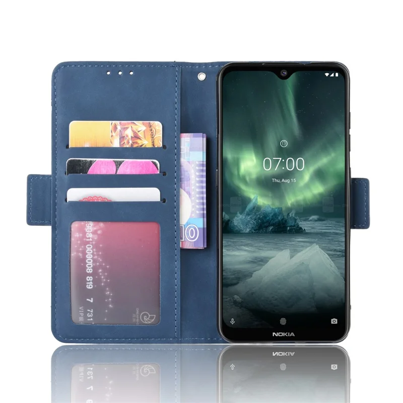 Кожаный Кожаный Футляр Для Nokia 6.2 / 7.2 - Синий