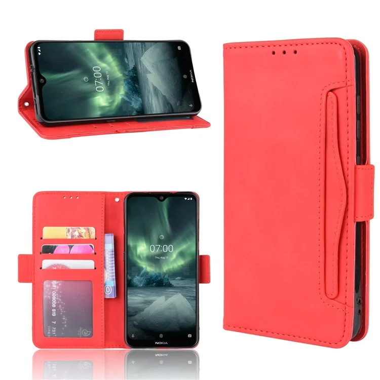 Wallet Leather Stand Case for Nokia 6.2 / 7.2 - Red