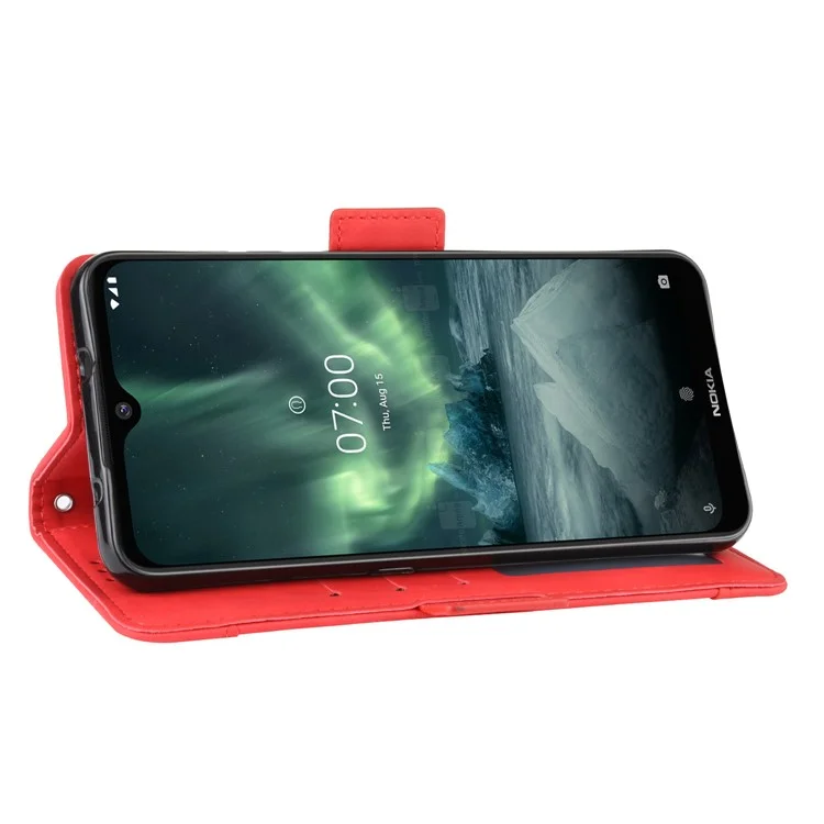 Wallet Leather Stand Case for Nokia 6.2 / 7.2 - Red