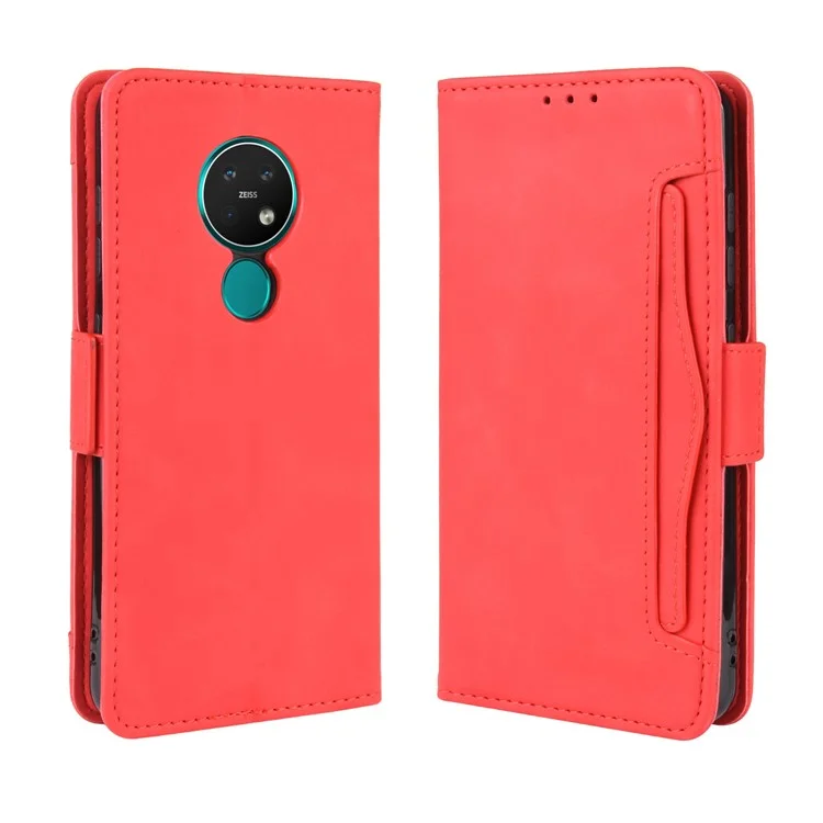Wallet Leather Stand Case for Nokia 6.2 / 7.2 - Red