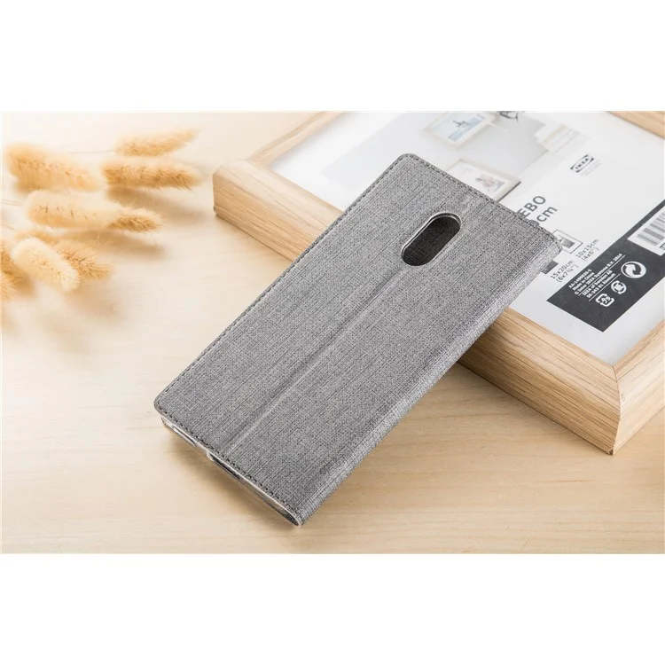 VILI DMX Leather Card Slot Stand Phone Cover for Nokia 3 - Grey