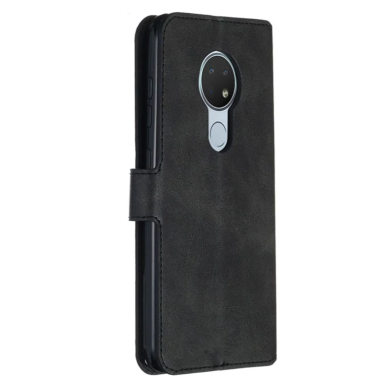 Case de Support en Cuir de Portefeuille Pour Nokia 7.2 / 6.2 - le Noir