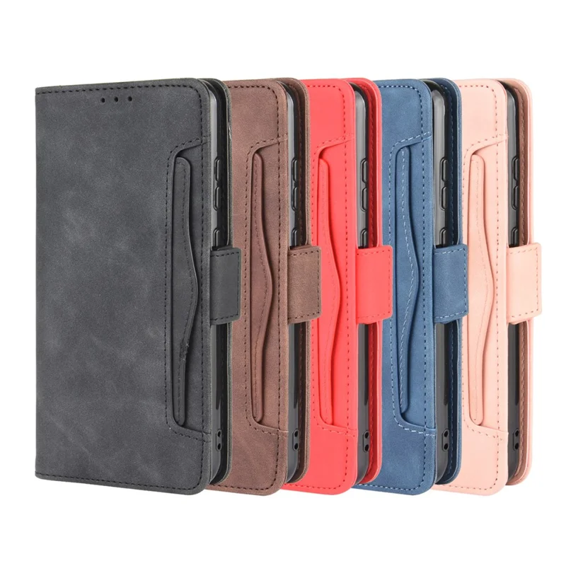 Multiple Card Slots Magnetic PU Leather Shell for Nokia 5.3 - Black