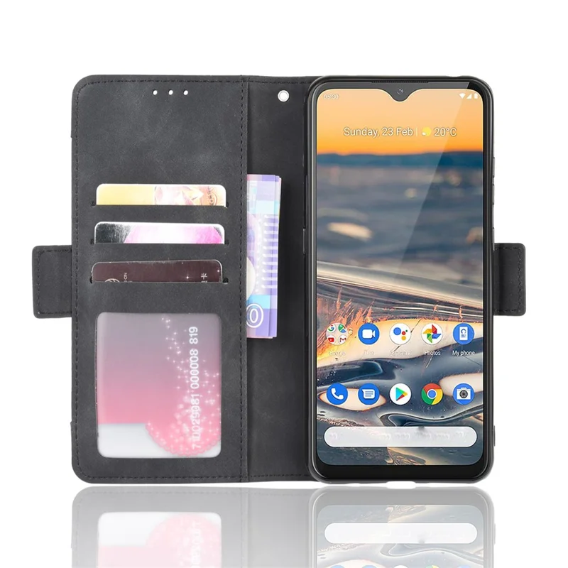 Multiple Card Slots Magnetic PU Leather Shell for Nokia 5.3 - Black