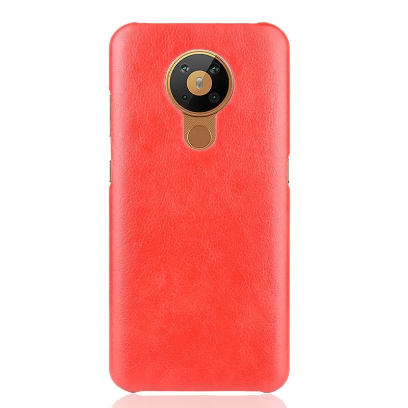 Litchi Texture PU Leather Coated PC Case Phone Cover for Nokia 5.3 - Red