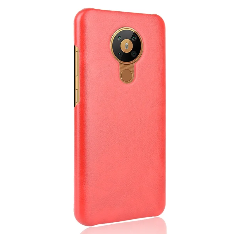 Litchi Texture PU Leather Coated PC Case Phone Cover for Nokia 5.3 - Red