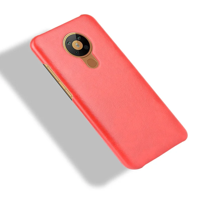 Litchi Texture PU Leather Coated PC Case Phone Cover for Nokia 5.3 - Red