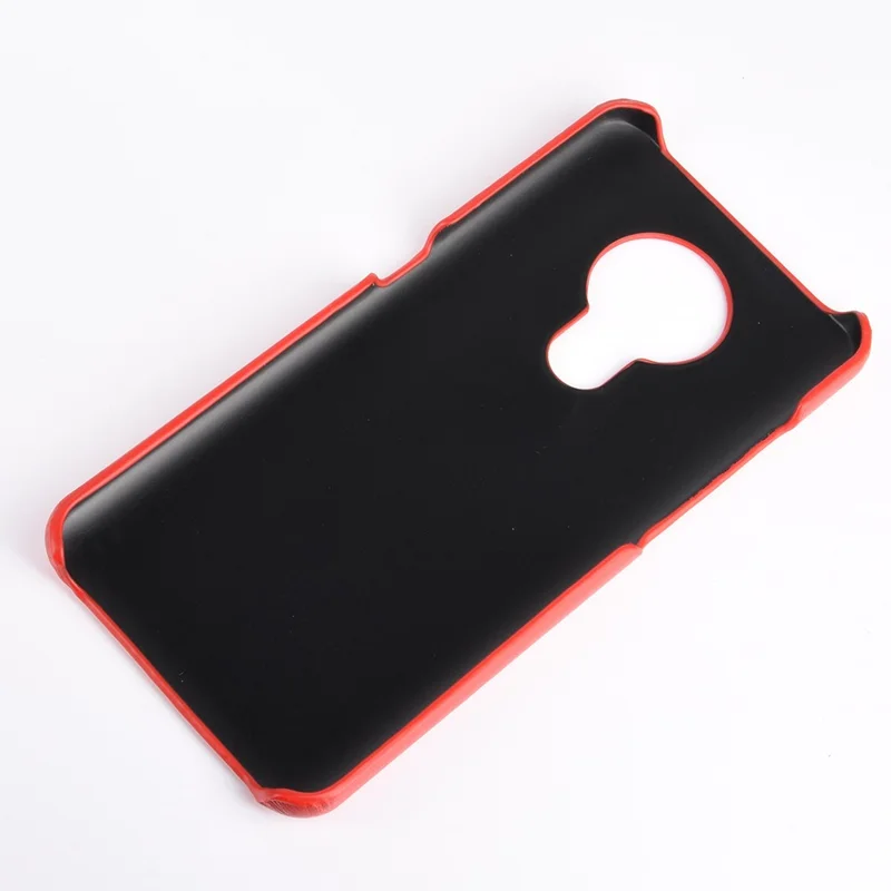 Litchi Texture PU Leather Coated PC Case Phone Cover for Nokia 5.3 - Red