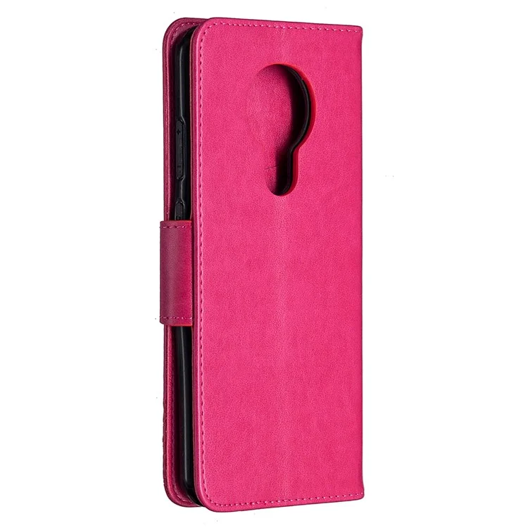 Mentions D'impression Butterflies Portefeuille Touche Flip Cuir Pour Nokia 5.3 - Rose