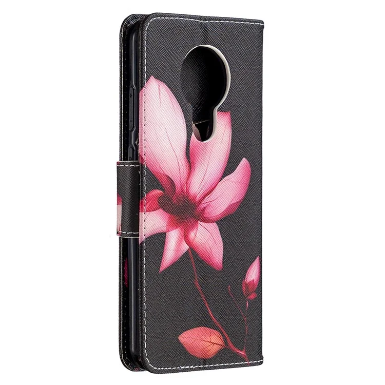Musterdruck Leder Brieftasche Hülle Für Nokia 5.3 - Lebendige Blume