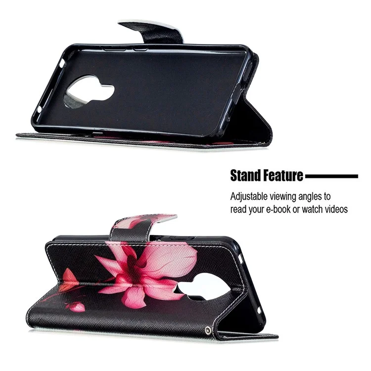 Musterdruck Leder Brieftasche Hülle Für Nokia 5.3 - Lebendige Blume