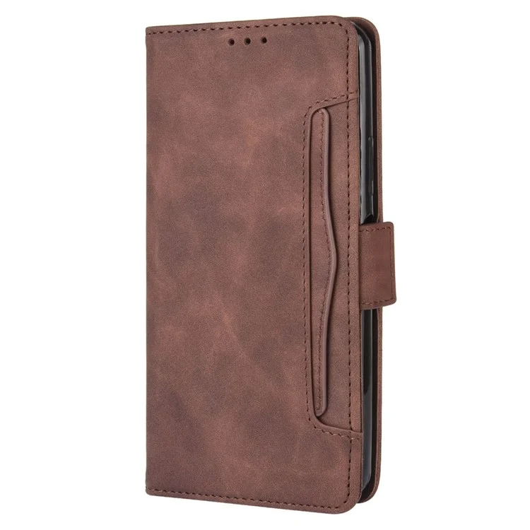 Leather with Wallet Stand Mobile Phone Case for Nokia 8.3 5G Anti-Collision Phone Cover - Brown