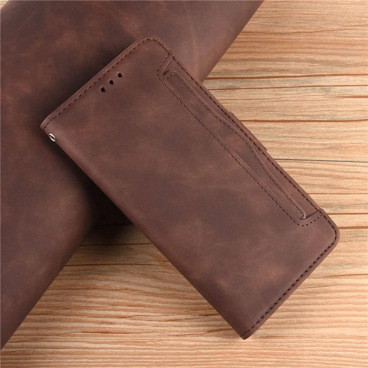 Leather with Wallet Stand Mobile Phone Case for Nokia 8.3 5G Anti-Collision Phone Cover - Brown