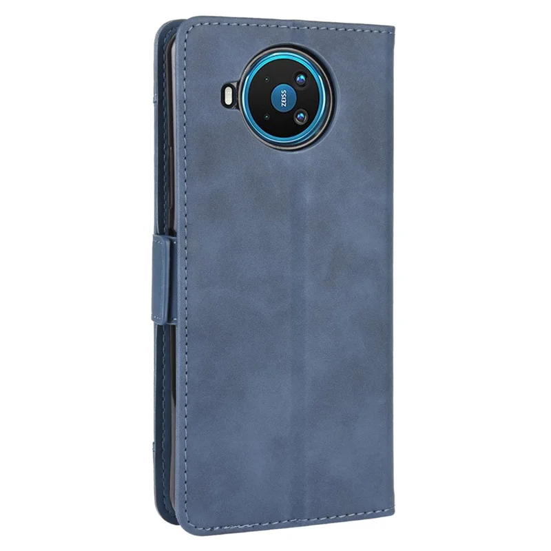Leather with Wallet Stand Mobile Phone Case for Nokia 8.3 5G Anti-Collision Phone Cover - Blue