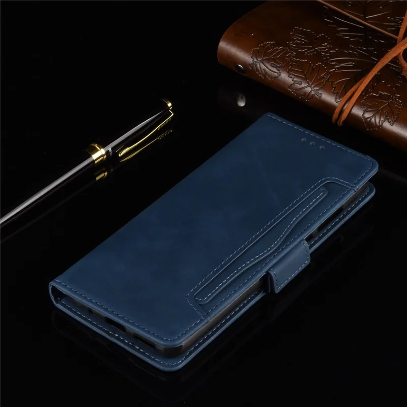 Leather with Wallet Stand Mobile Phone Case for Nokia 8.3 5G Anti-Collision Phone Cover - Blue