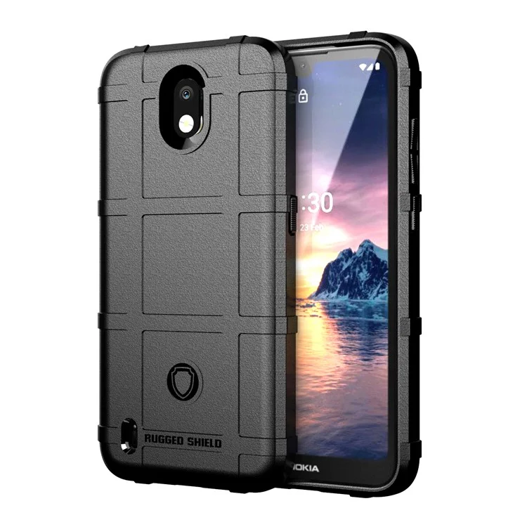 Shield Shield Square Texture Texture TPU Couverture de Protection Pour Nokia 1.3 - le Noir