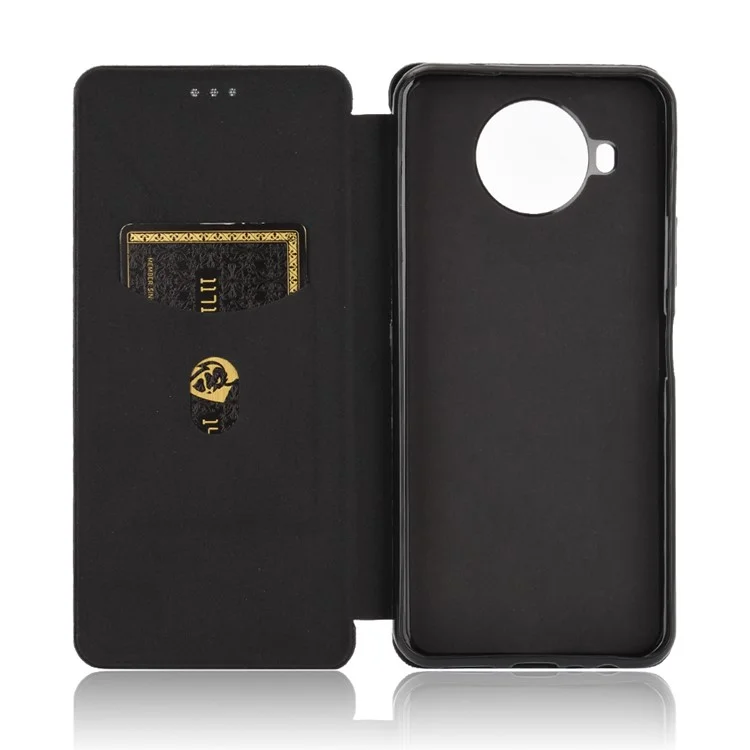 Coque en cuir avec texture en fibre de carbone auto-absorbante pour Nokia 8.3 5G - Noir
