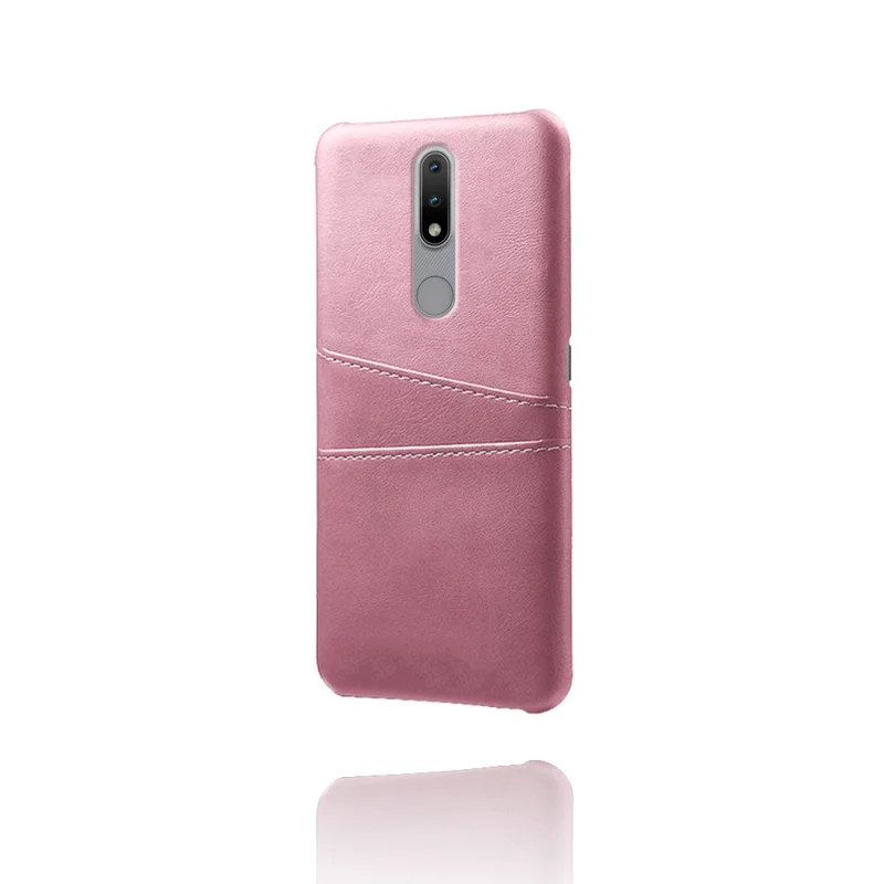 PU Leather Coated Hard PC Phone Cover for Nokia 2.4 - Rose Gold