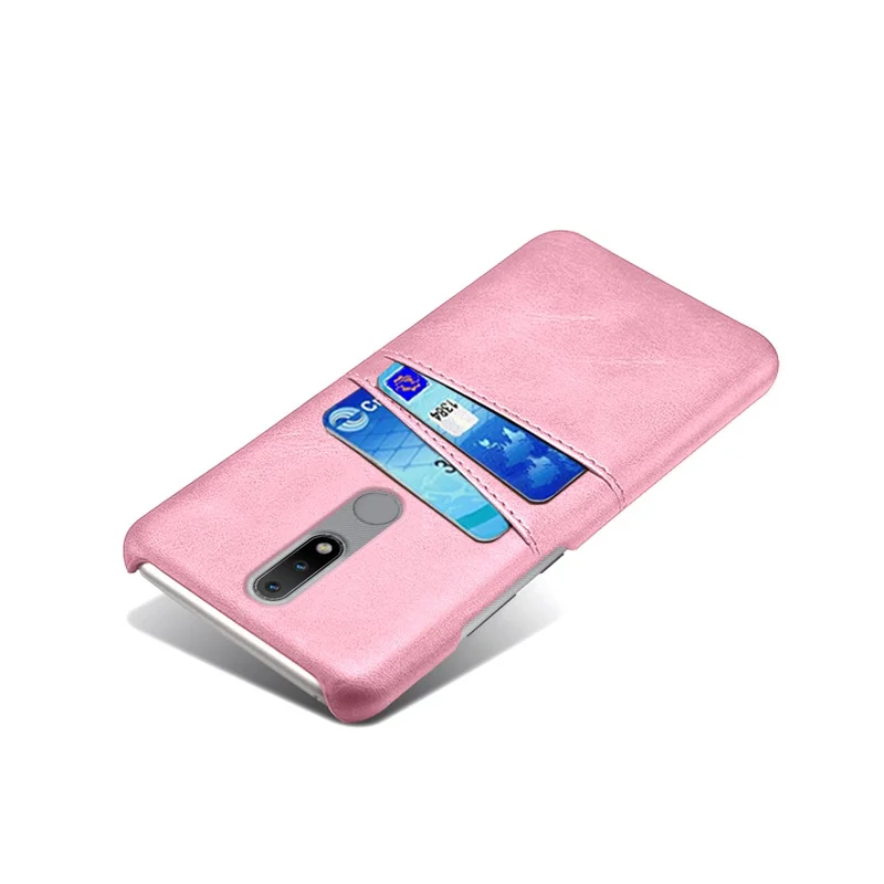 PU Leather Coated Hard PC Phone Cover for Nokia 2.4 - Rose Gold