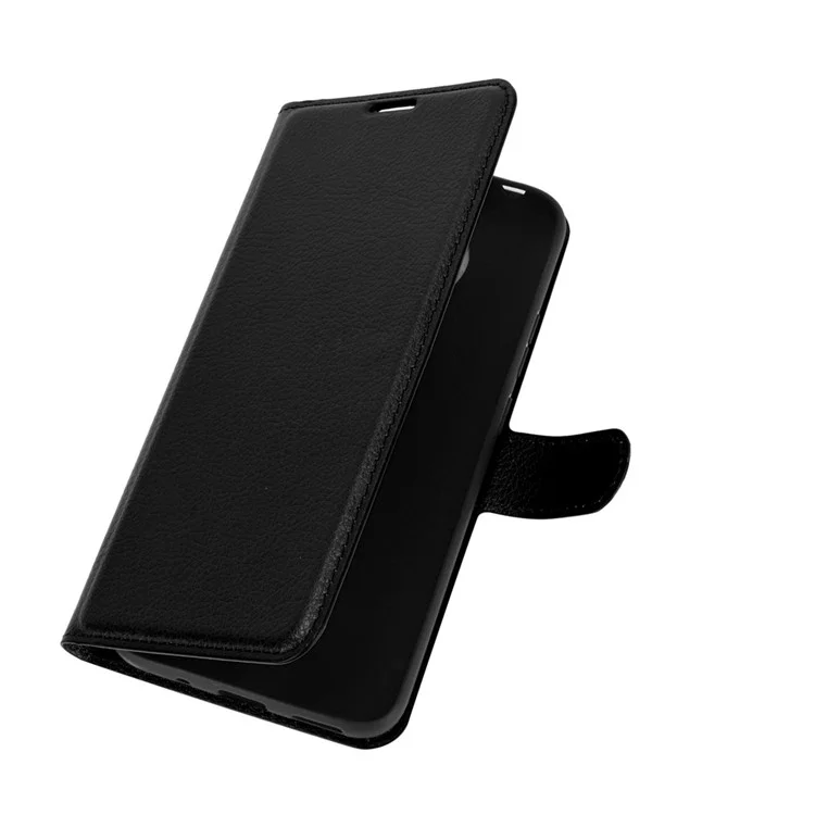 Litchi Grain Wallet Stand Leather Flip Protection Case for Nokia 3.4 - Black
