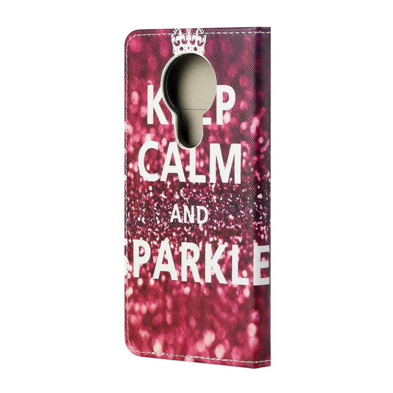 Cross Texture Leather Wallet Stand Protective Case with Pattern Printing for Nokia 3.4 - Slogan