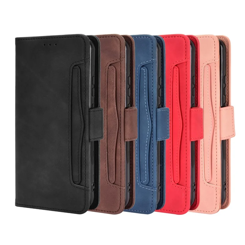 Multiple Card Slots Leather Wallet Mobile Phone Case for Nokia 3.4 - Black