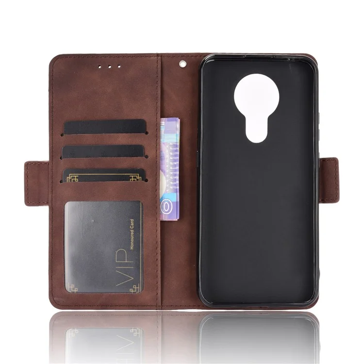 Custodia Per Telefono Cellulare in Pelle Più Slot in Pelle Per Nokia 3.4 - Marrone