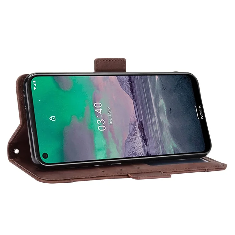 Custodia Per Telefono Cellulare in Pelle Più Slot in Pelle Per Nokia 3.4 - Marrone