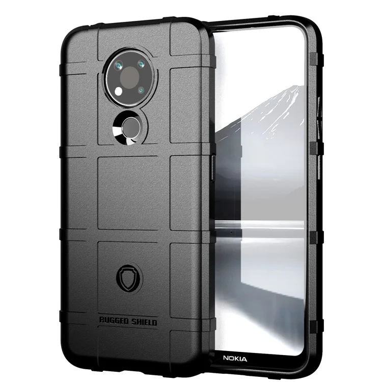 Shield Shield Square Grid Texture TPU Téléphone Couverture Pour Nokia 3.4 - le Noir