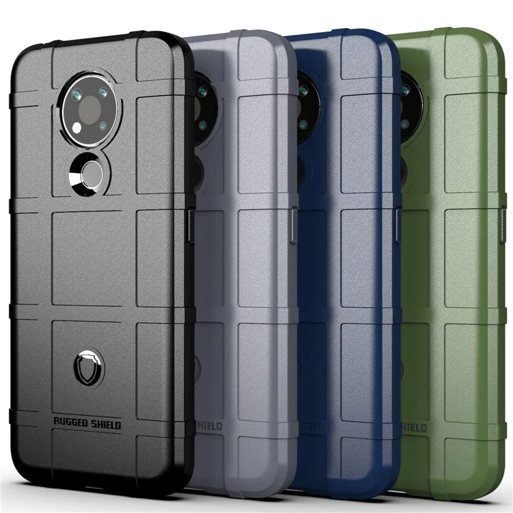 Shield Shield Square Grid Texture TPU Téléphone Couverture Pour Nokia 3.4 - le Noir