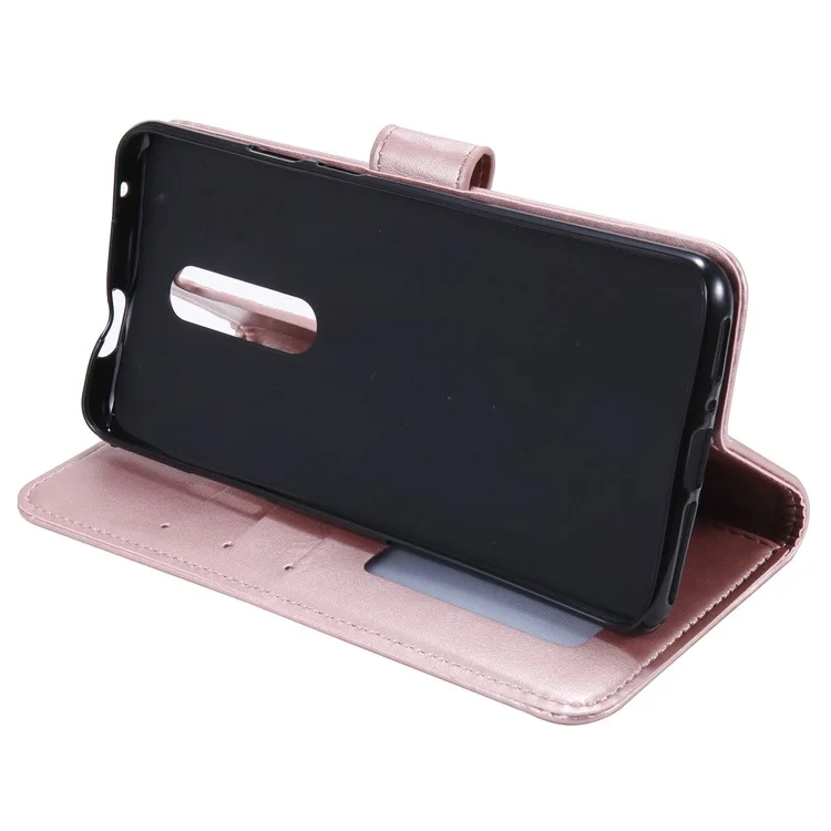Imprinted Mandala Flower Wallet Leather Case with Strap for Nokia 2.4 - Rose Gold