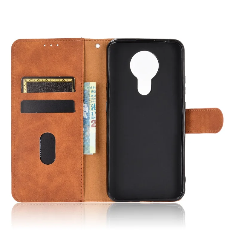 Delicate PU Leather Wallet Cell Phone Case for Nokia 3.4 - Brown