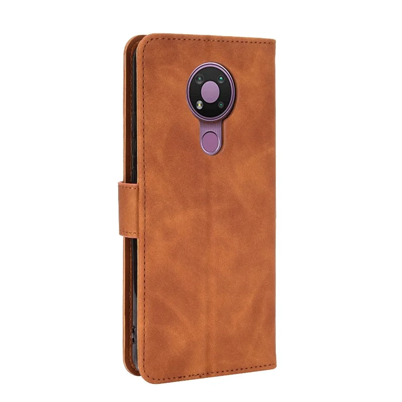 Delicate PU Leather Wallet Cell Phone Case for Nokia 3.4 - Brown