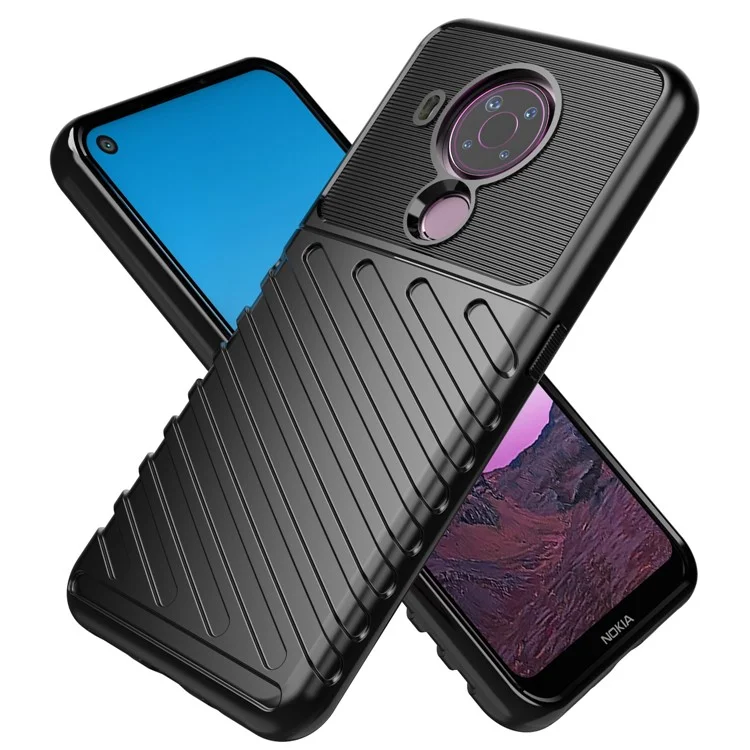 Thunder Series Twill Texture TPU Телефона Для Телефона Для Nokia 5.4 Case - Черный